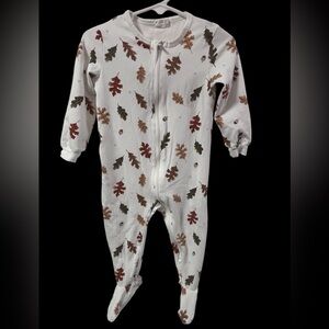 Petit Lem Autumn Leaf Print Footie